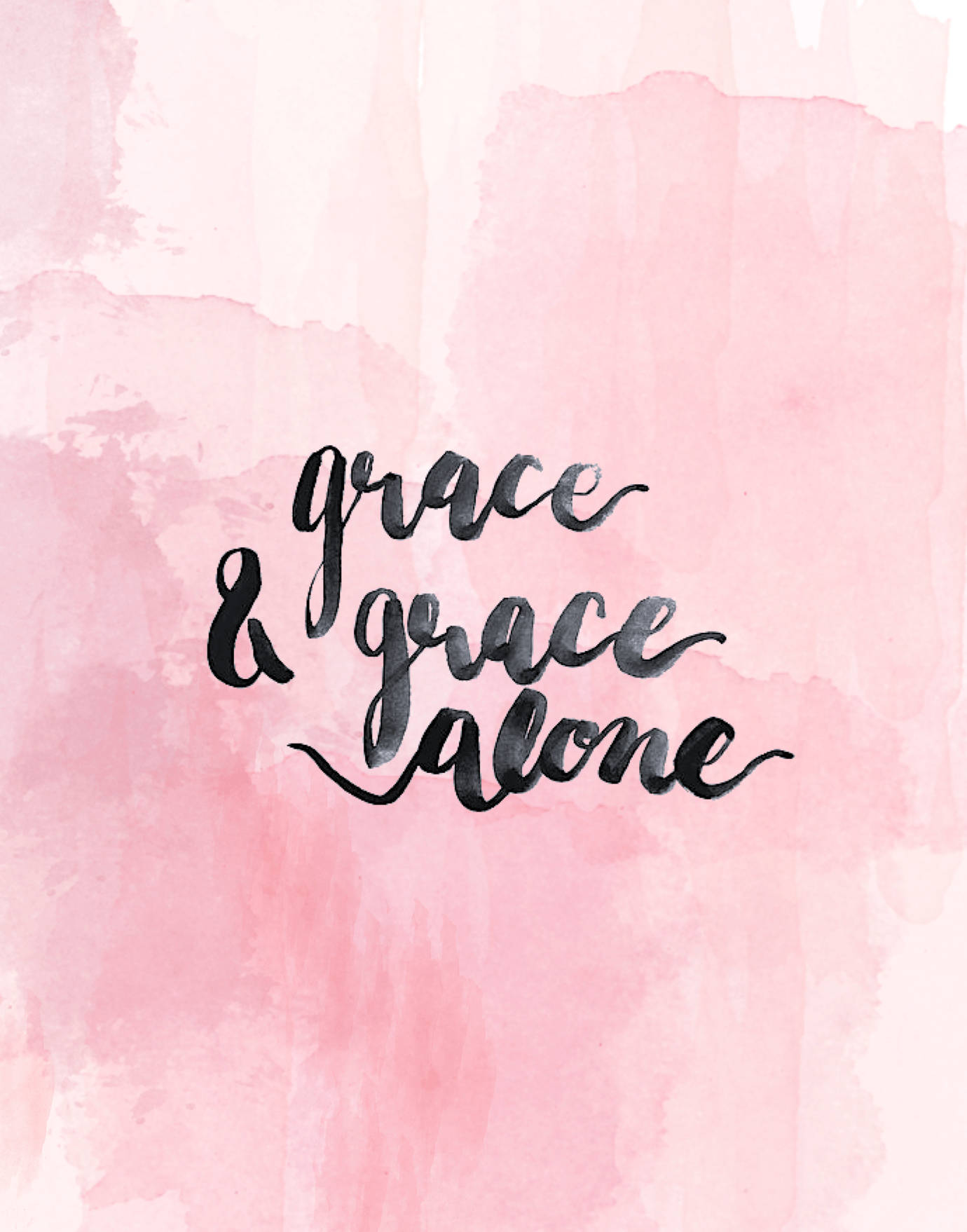 Cute Pink Christian Grace And Grace Alone Wallpaper
