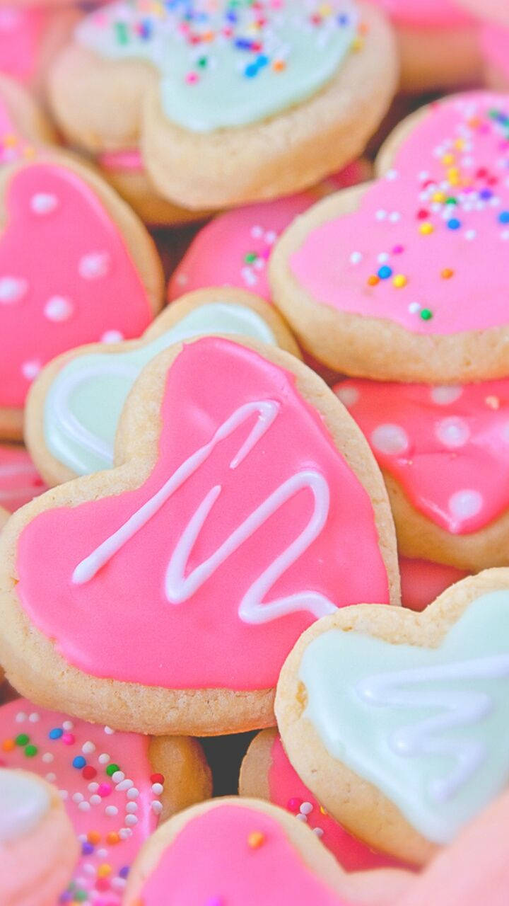 Cute Pink Cookie Iphone Wallpaper