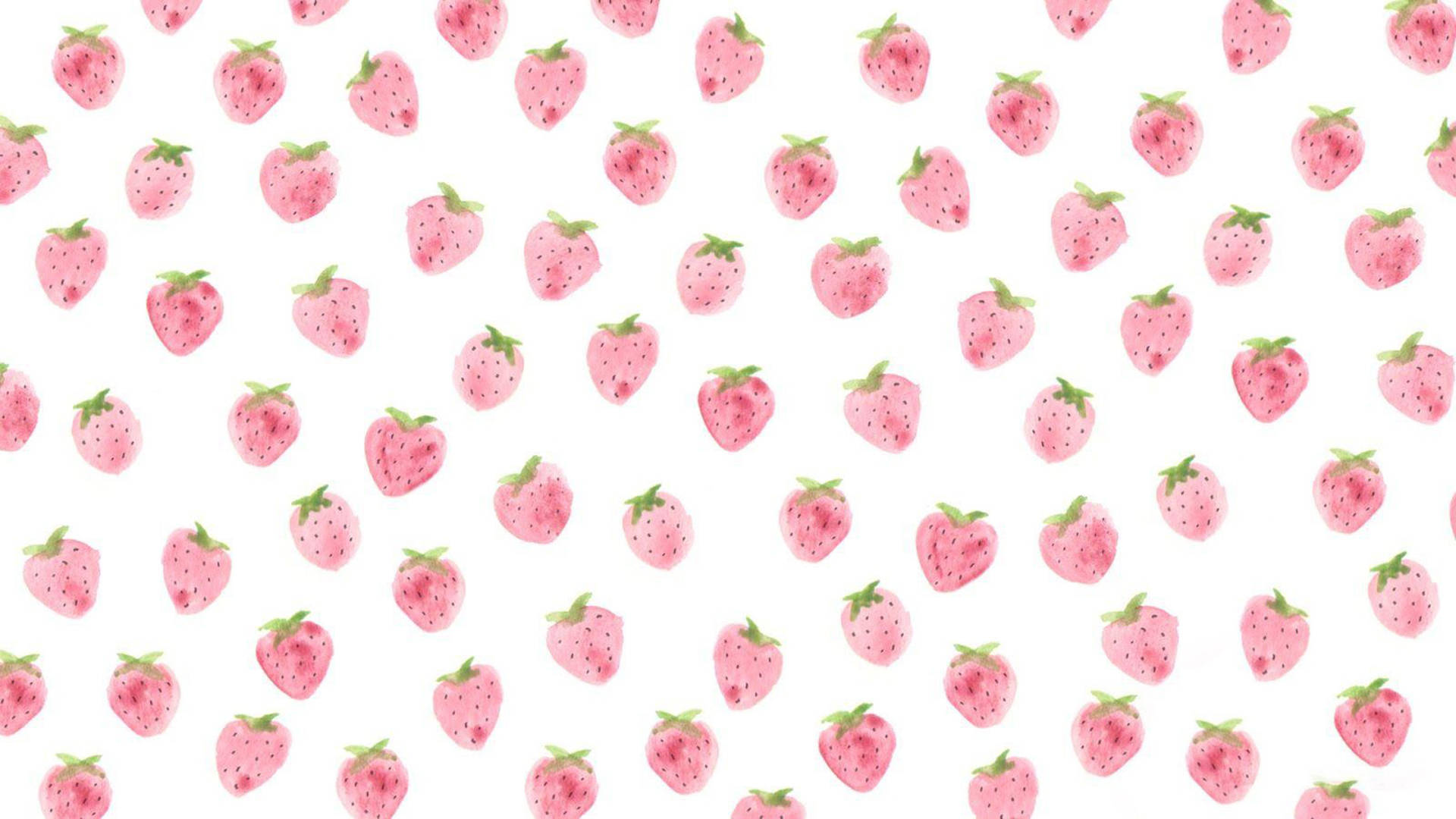 Cute Pink Strawberry Painting Wallpaper