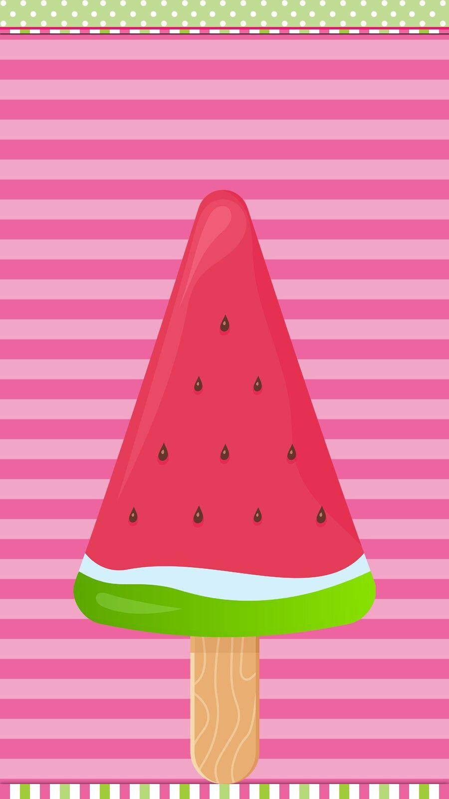 Cute Popsicle Made Of Watermelon Wallpaper