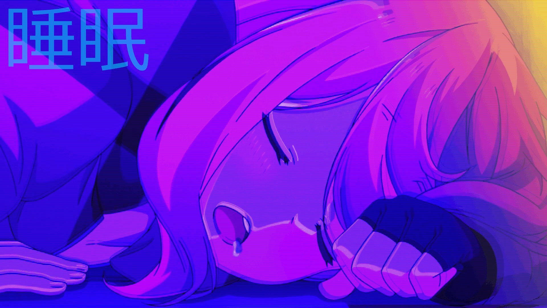 Cute Purple Anime Aesthetic Wallpaper