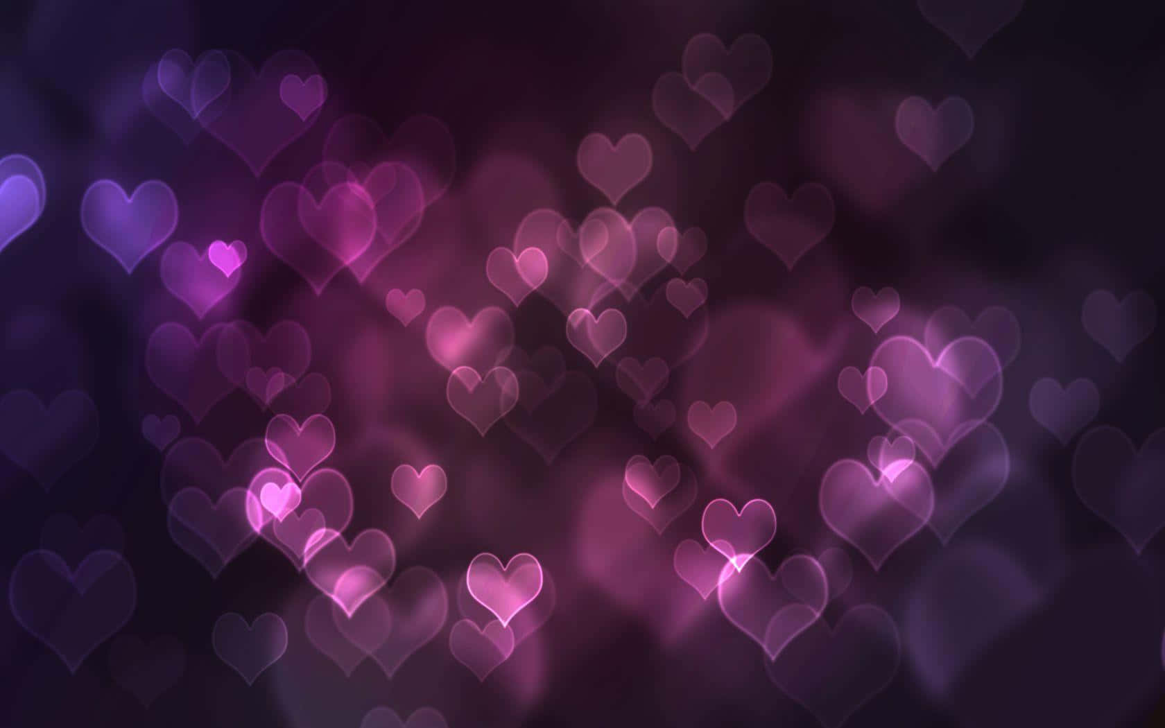 Cute Purple Cool Hearts Wallpaper