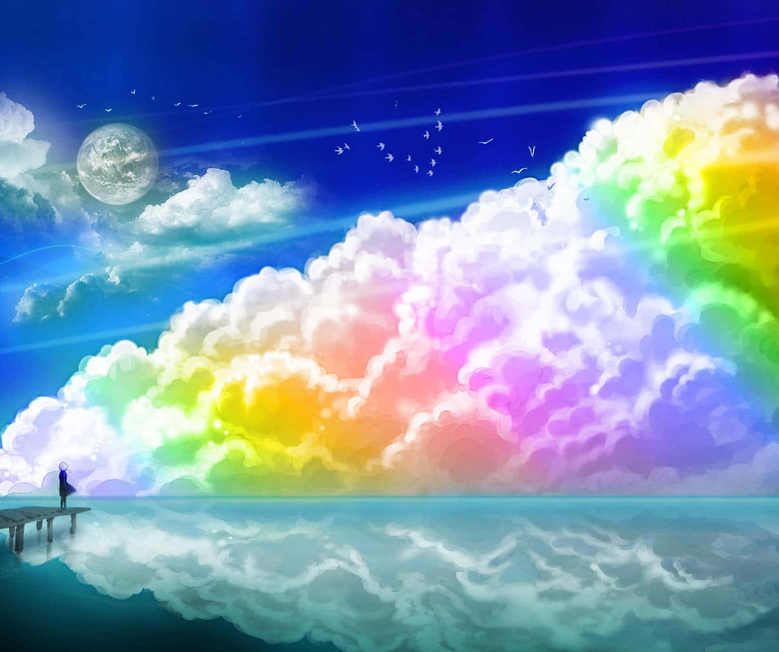 Cute Rainbow Clouds Wallpaper