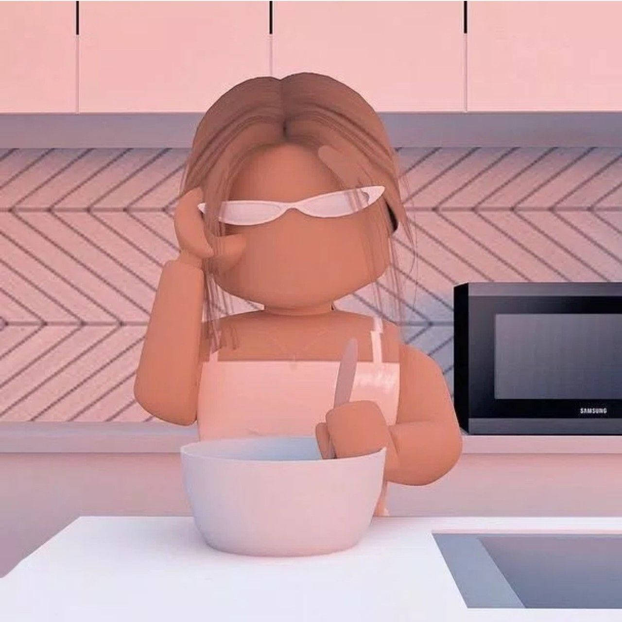Cute Roblox Cooking With Sunglasses Wallpaper
