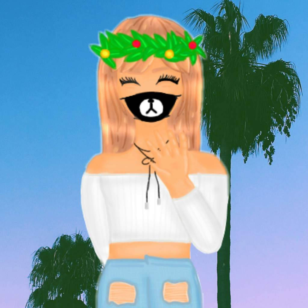 Cute Roblox Girl Wearing Mask Wallpaper