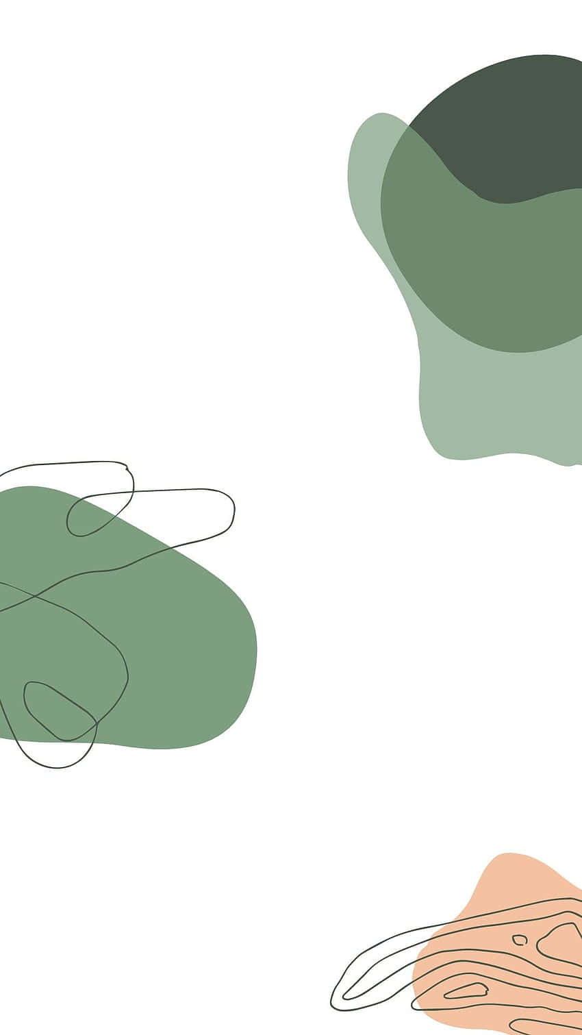 Cute Sage Green Lines Shapes And Squiggles Wallpaper