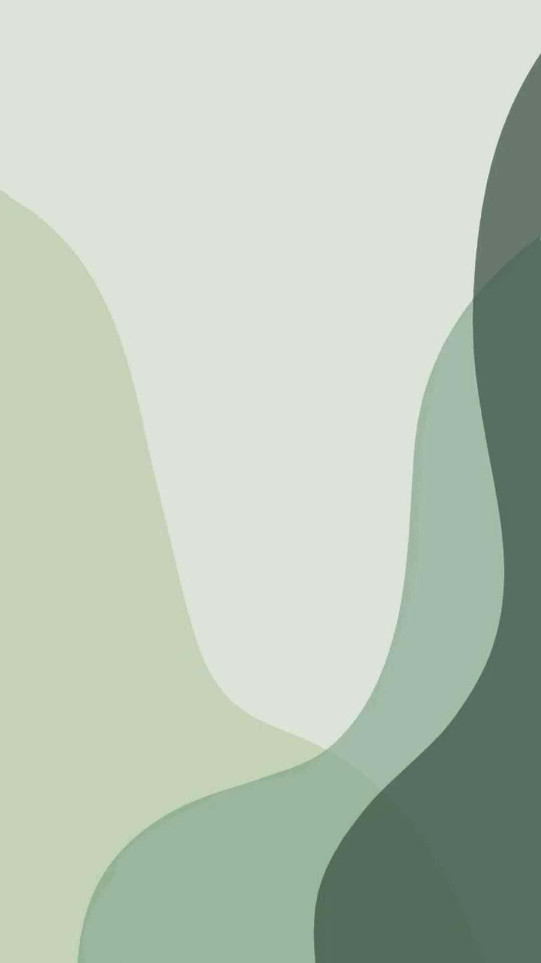 Cute Sage Green See Through Curving Slope Shapes Wallpaper