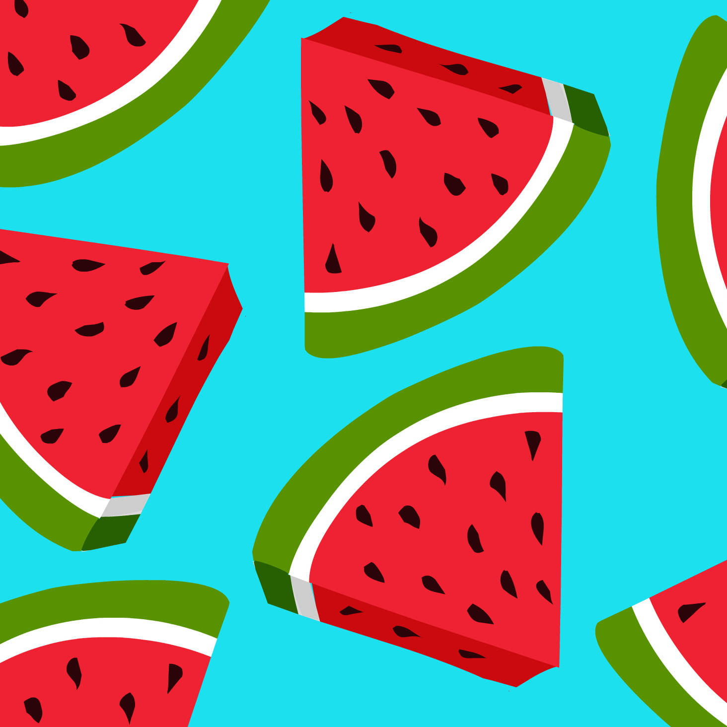 Cute Size Slices Of Watermelon Wallpaper