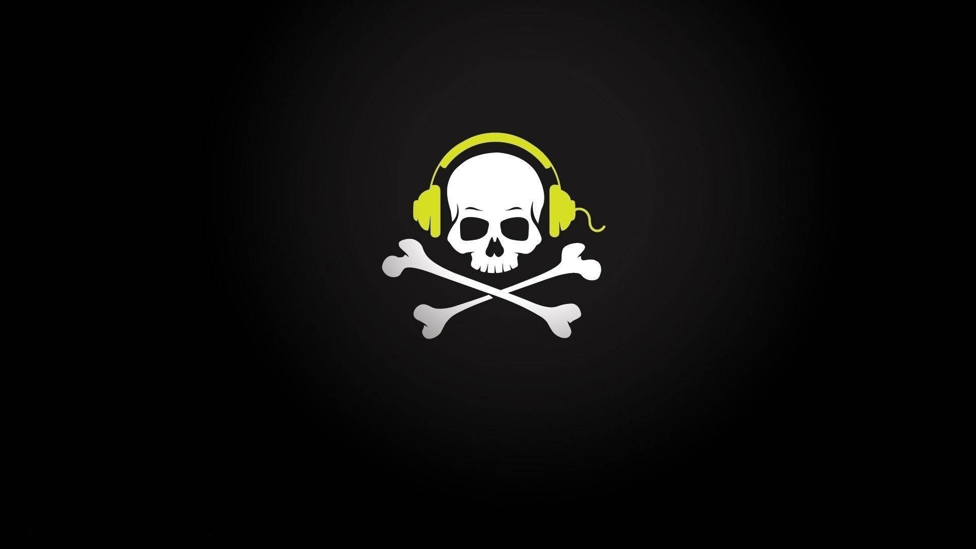 Cute Skeleton Iphone Headset Wallpaper