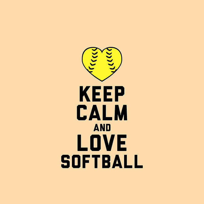 Cute Softball Keep Calm Quote Wallpaper