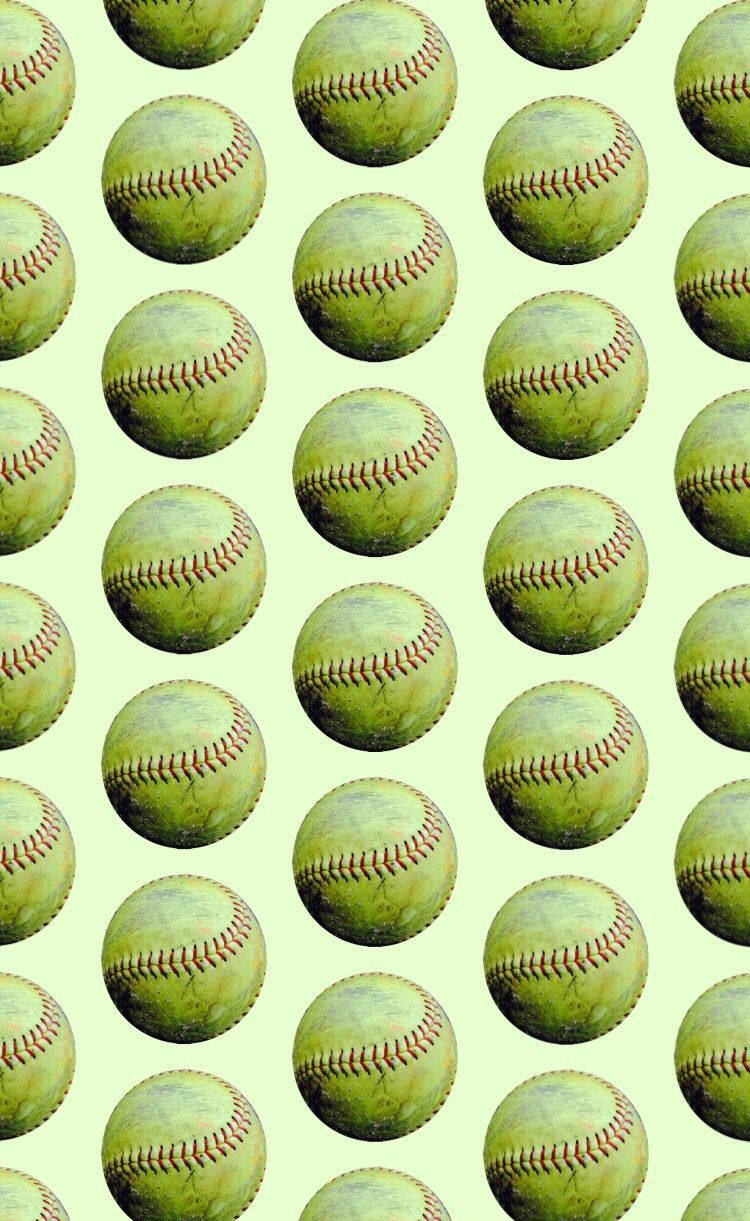 Cute Softball Pattern Wallpaper