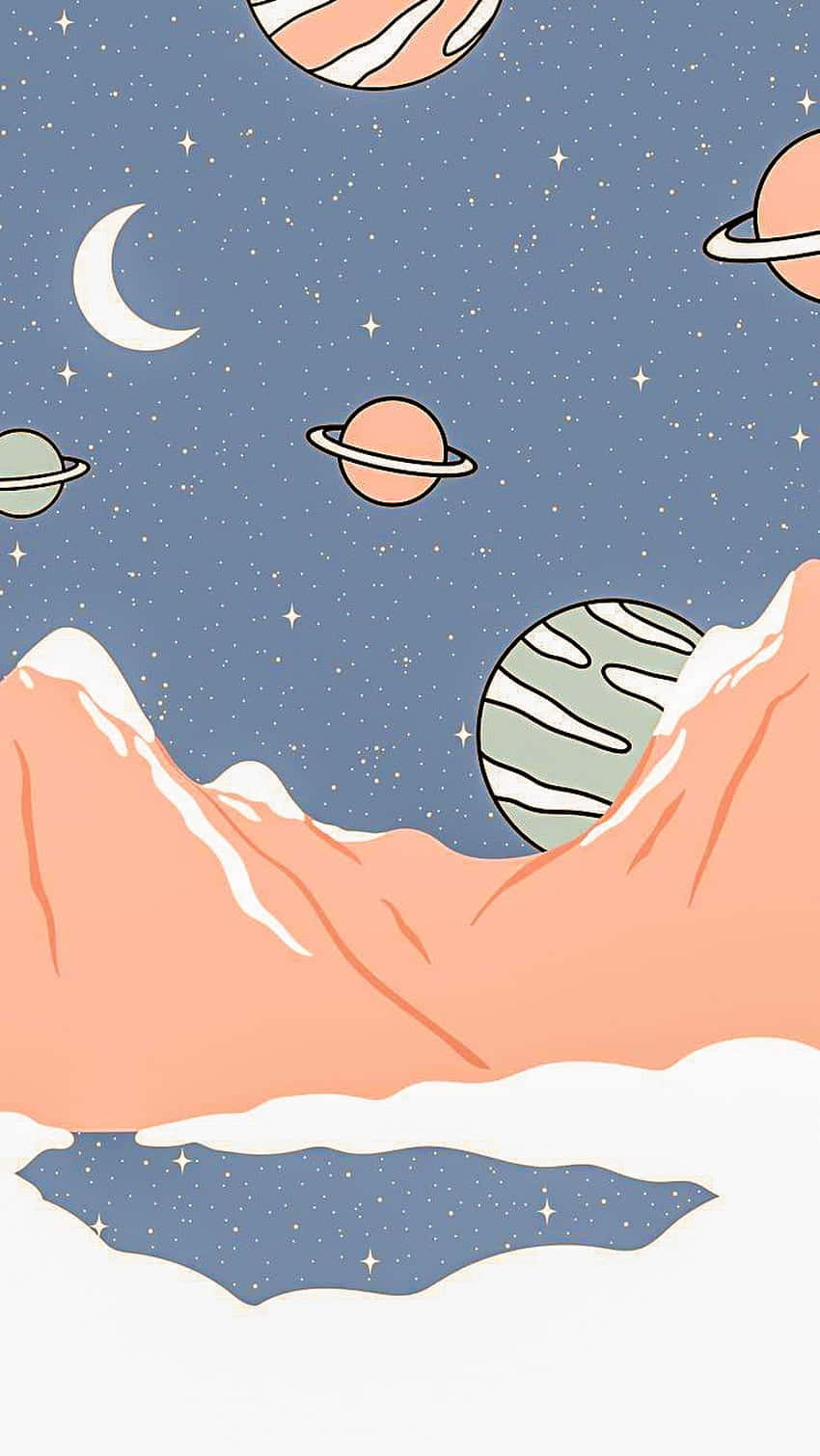 Cute Space From Mountains Wallpaper
