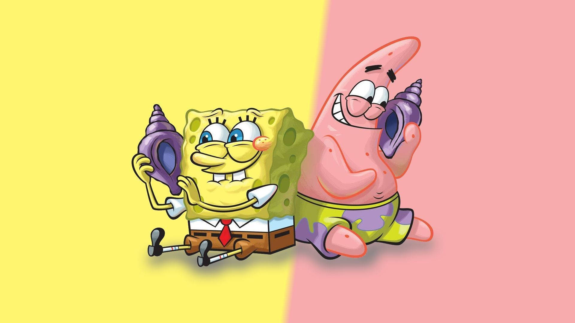 Cute Spongebob And Patrick Shellphone Wallpaper