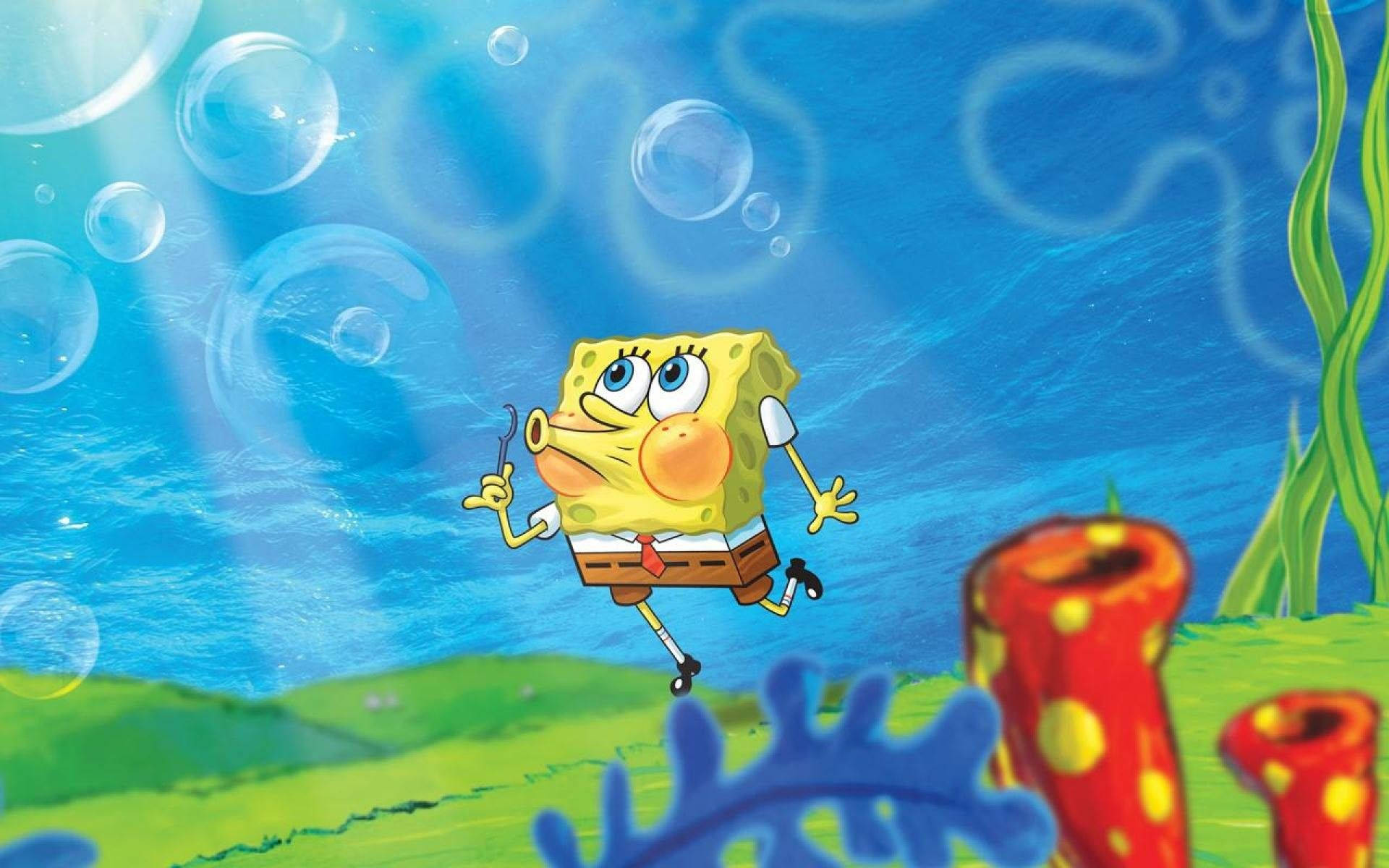 Cute Spongebob Bikini Bottom Bubbles Wallpaper