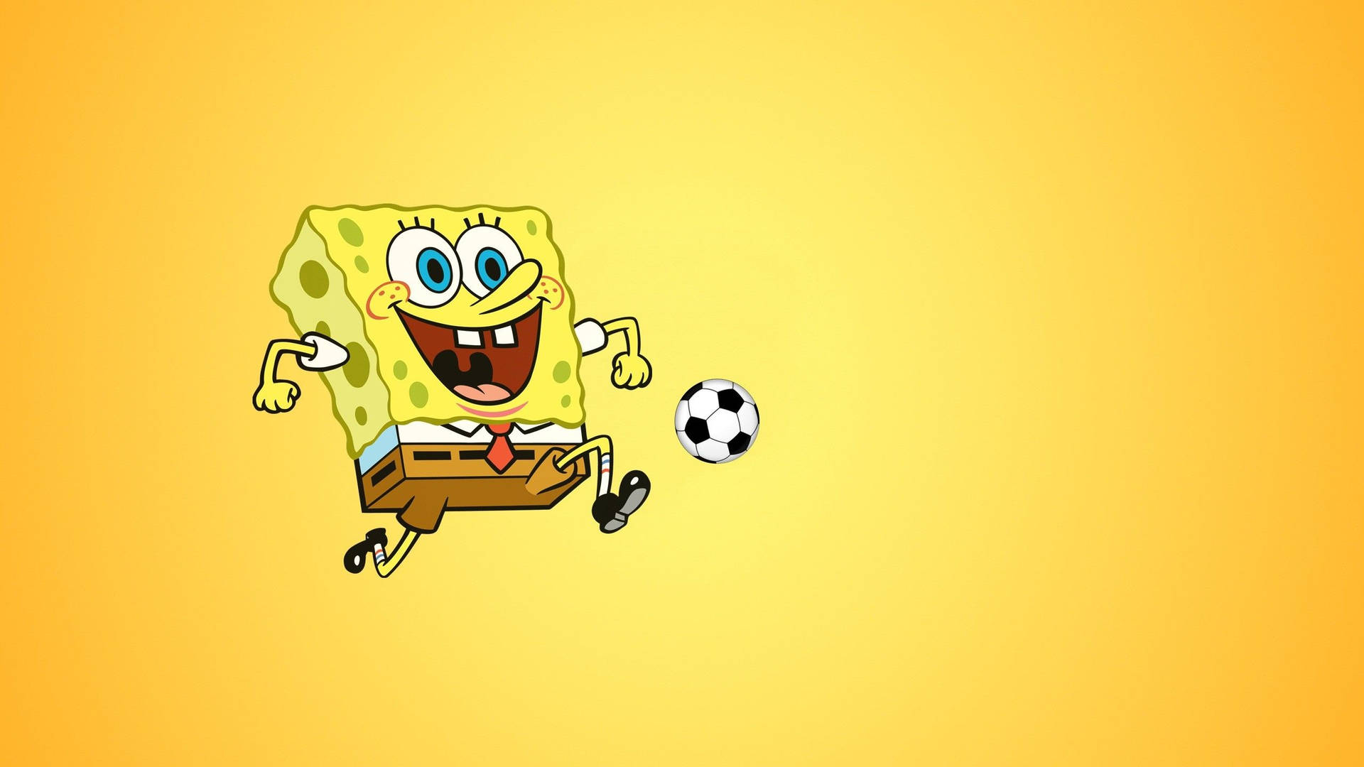 Cute Spongebob Playing Soccer Wallpaper
