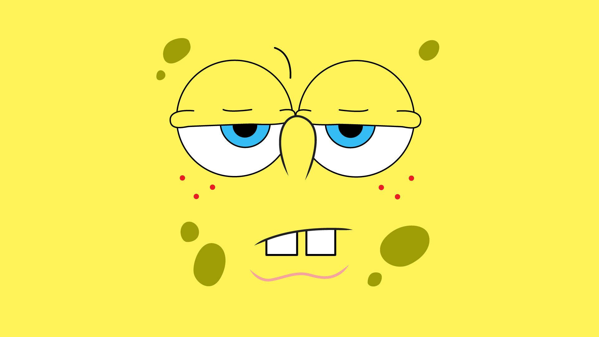 Cute Spongebob Squarepants Sarcastic Face Wallpaper