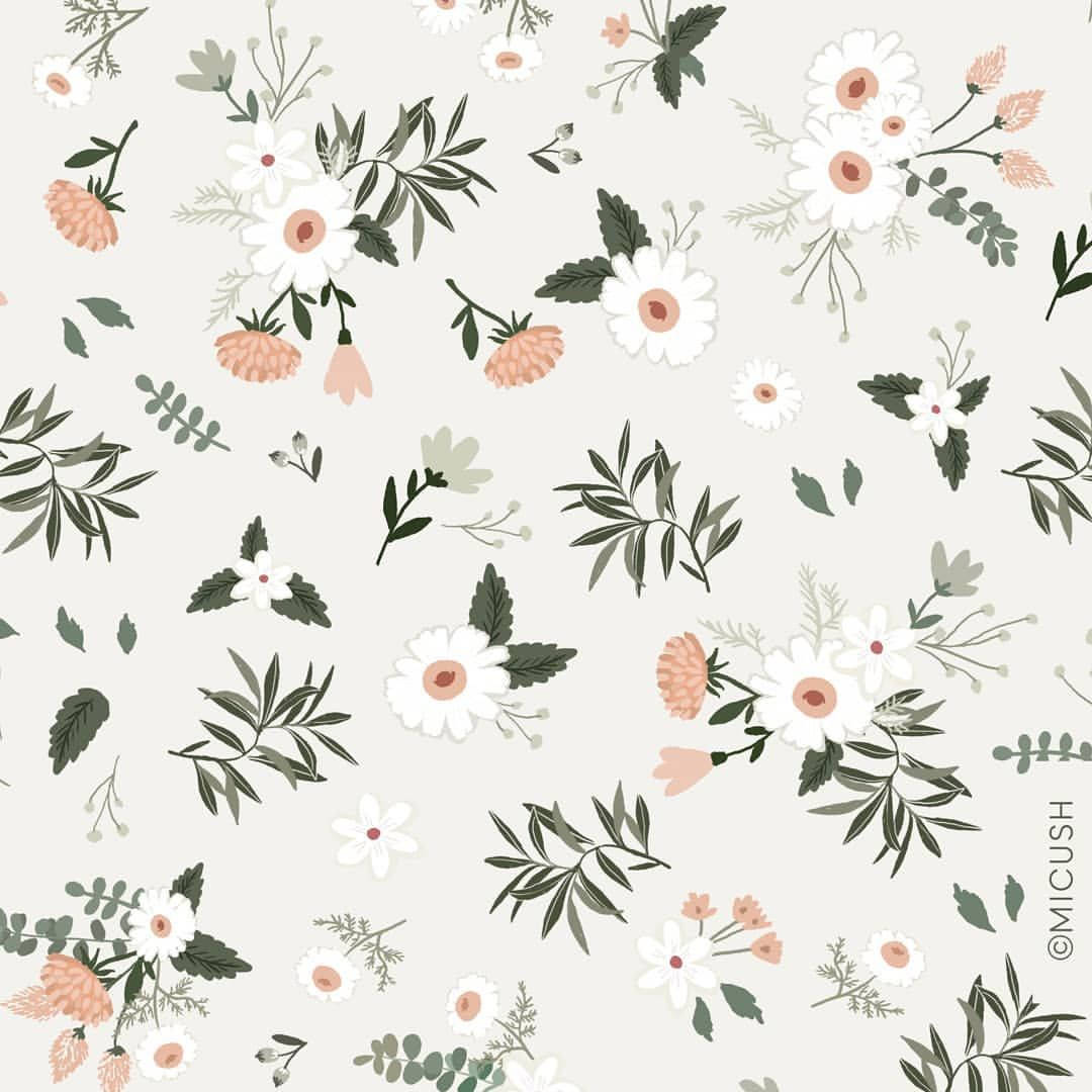 Cute Spring Bloom Pattern Wallpaper