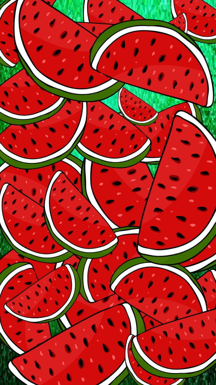 Cute Watermelon Digital Art For Screens Wallpaper