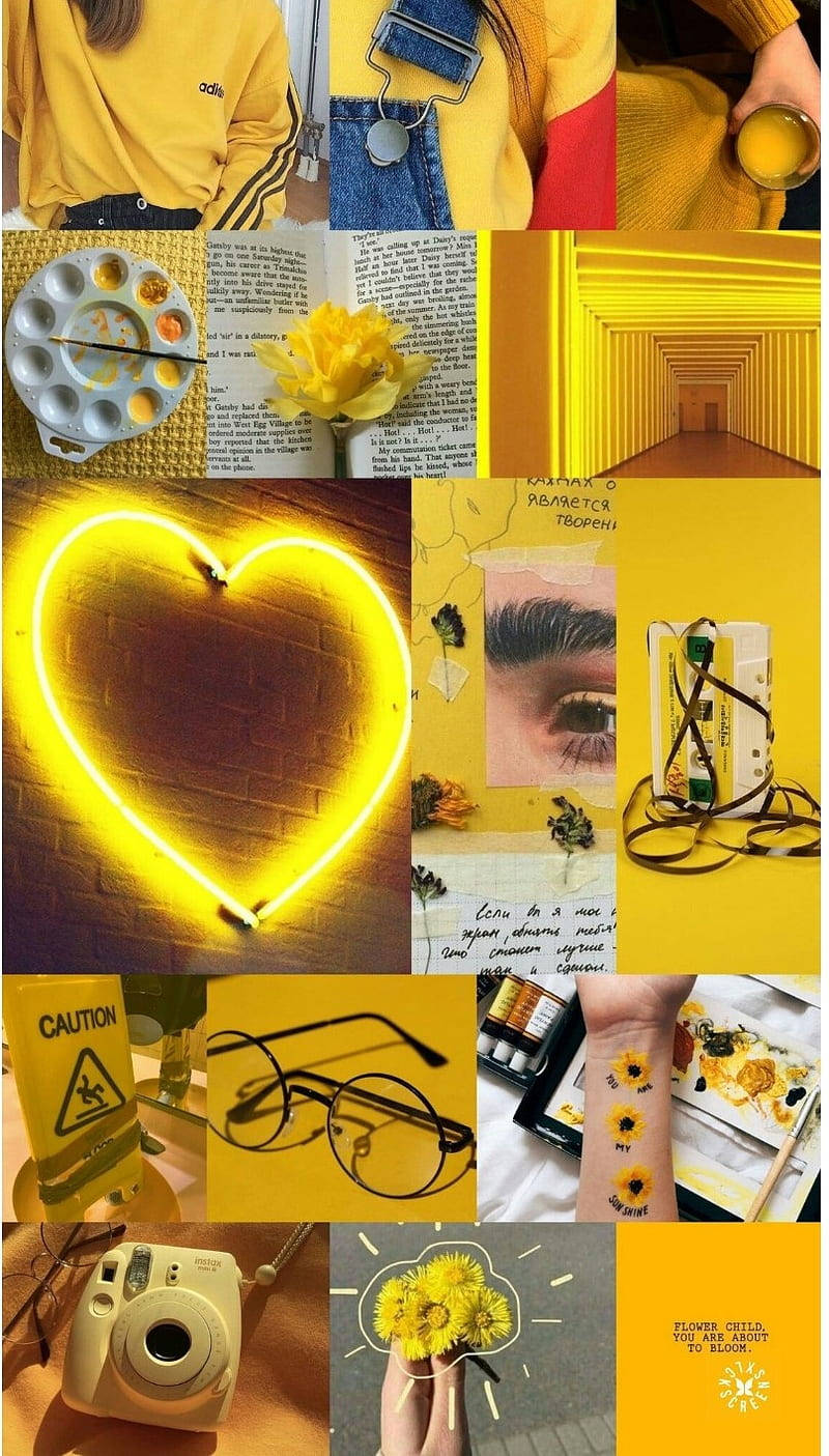 Cute Yellow Aesthetic Lights Wallpaper
