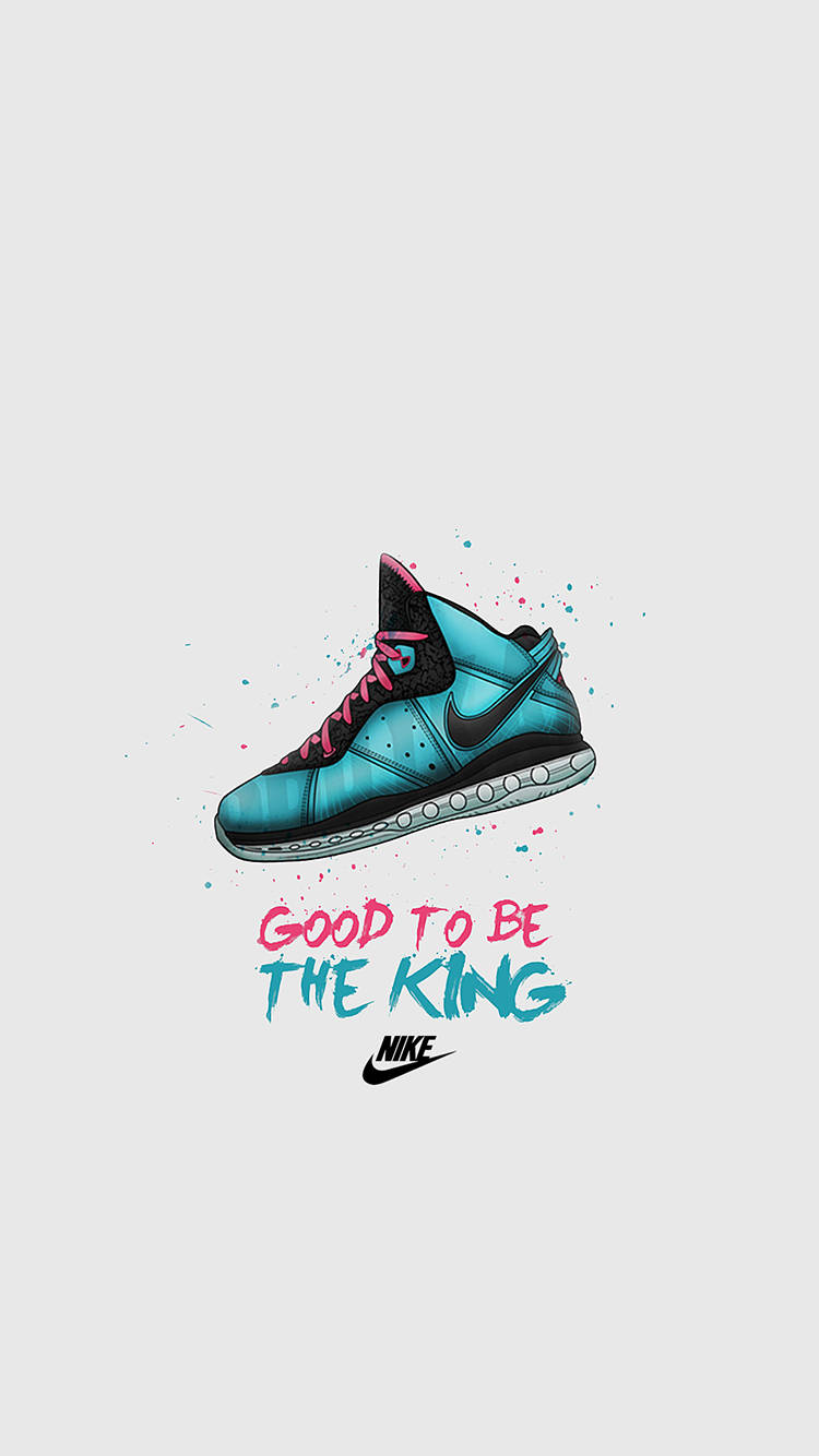 Cyan Cartoon Nike Shoes Wallpaper