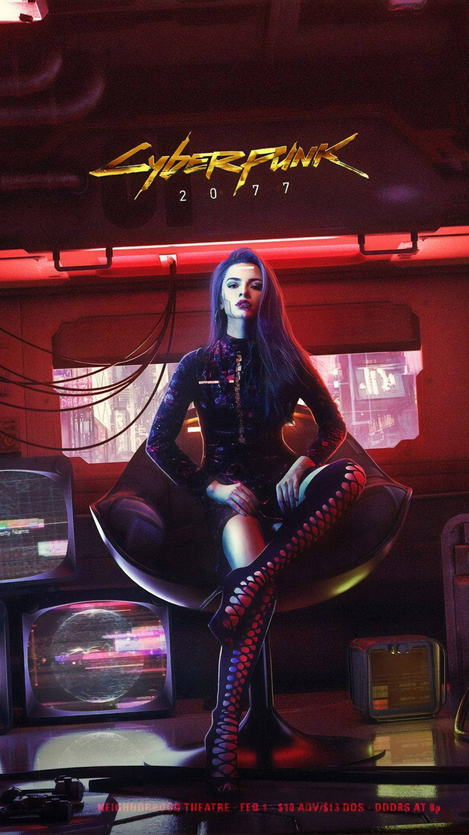 Cyberpunk Iphone - Futuristic Woman With Long Hair Wallpaper