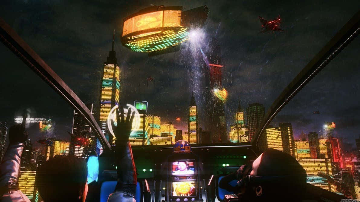 Cyberpunk Night Drive Lo-fi Art Wallpaper