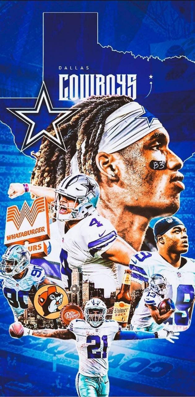Dallas Cowboys Iconic Players And Brands Wallpaper