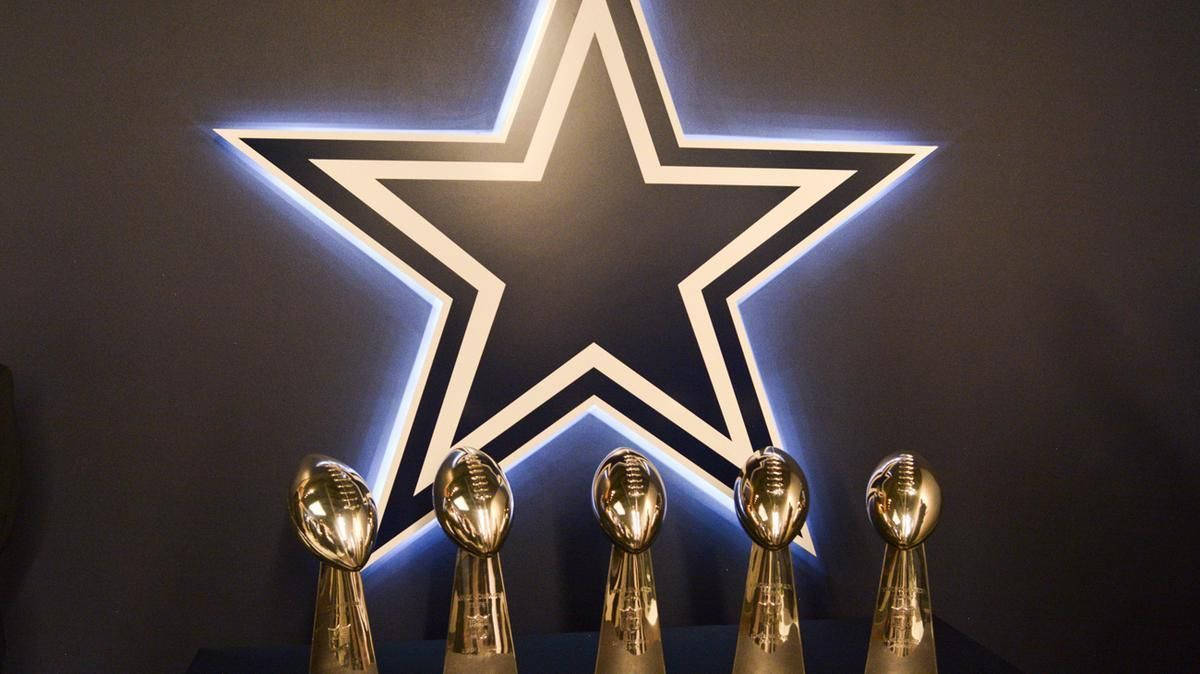 Dallas Cowboys Logo And Trophies Wallpaper
