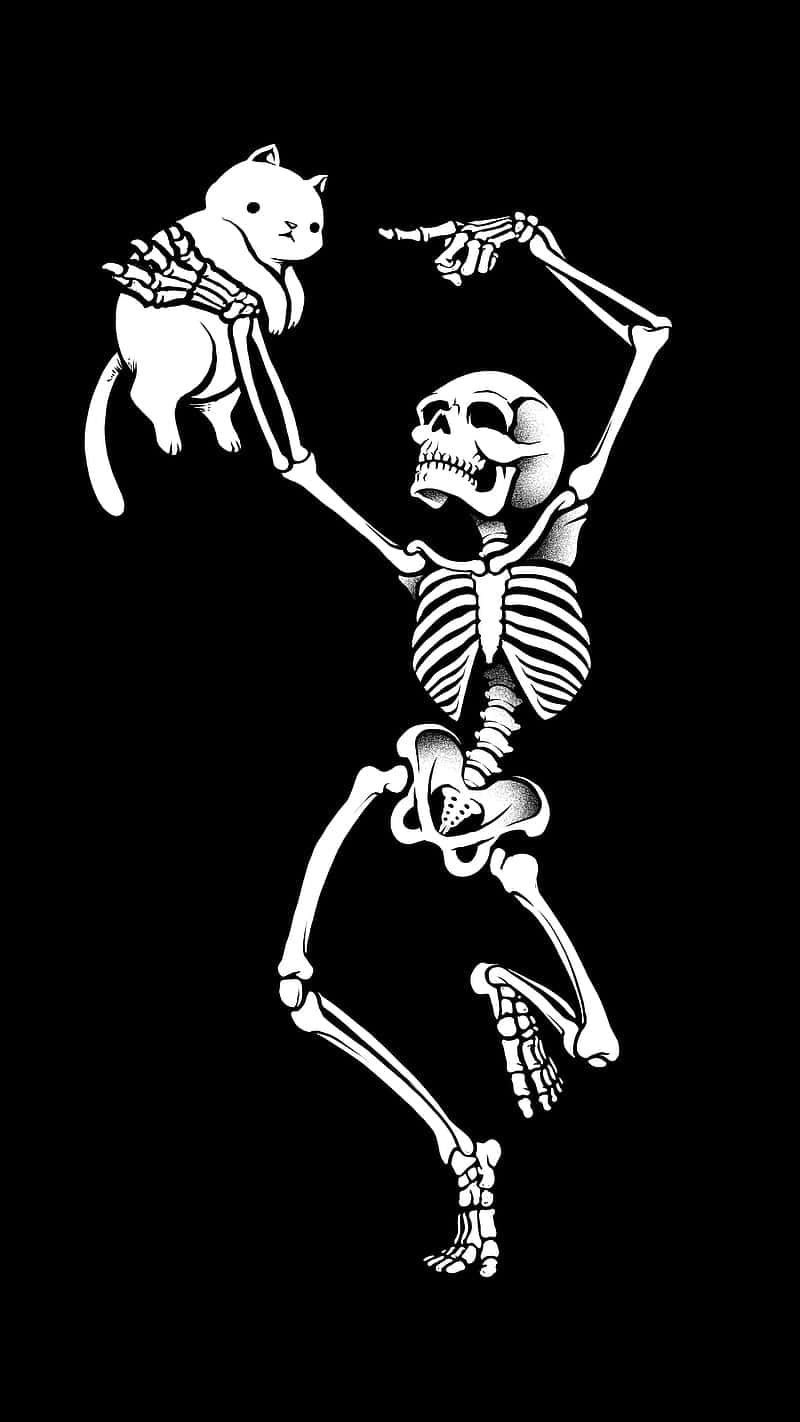 Dancing Skeleton Cat Friend.jpg Wallpaper