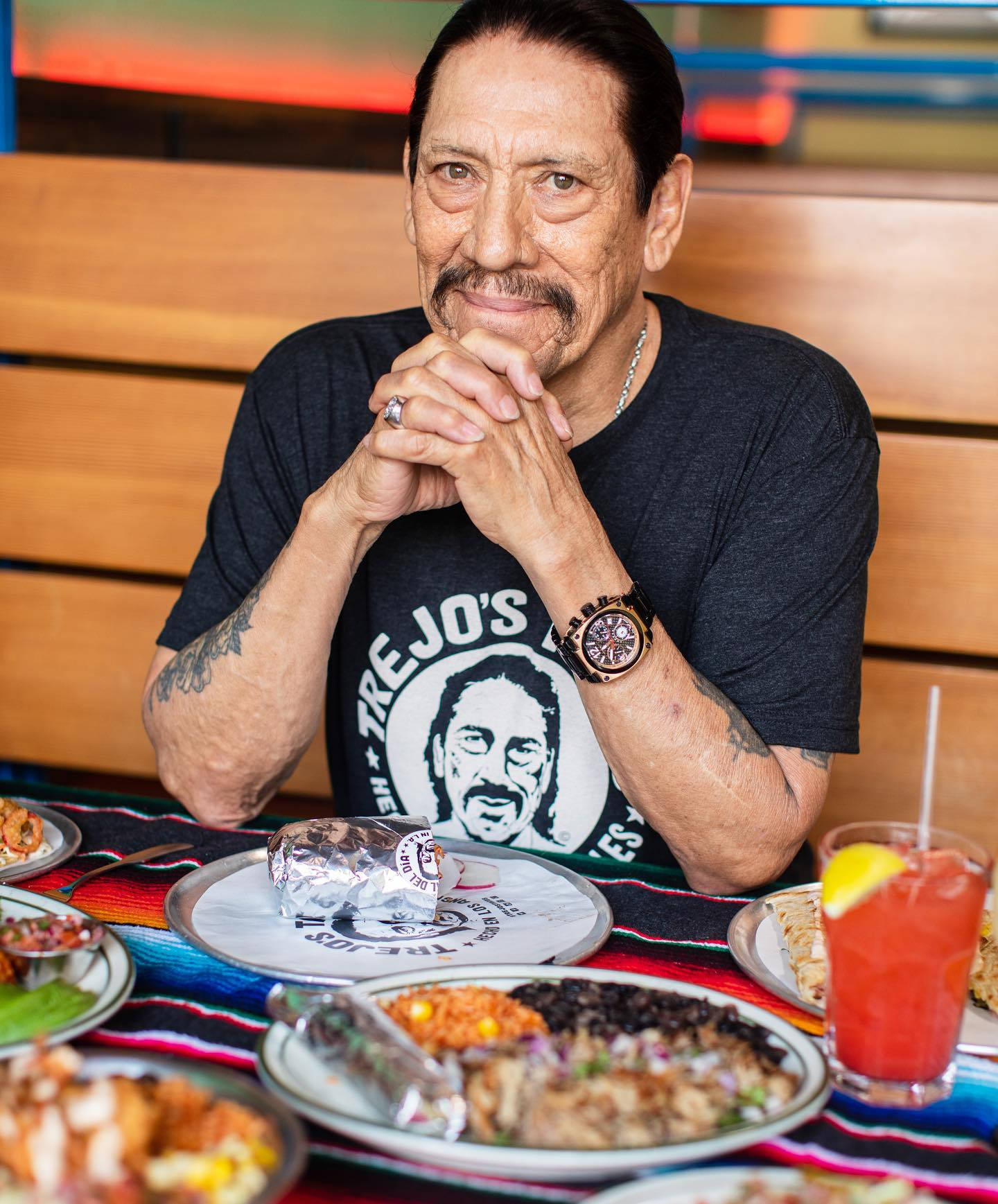 Danny Trejo Eating Dinner Wallpaper