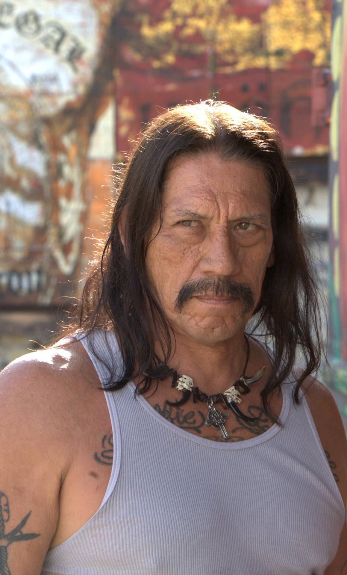 Danny Trejo In White Tank Top Wallpaper