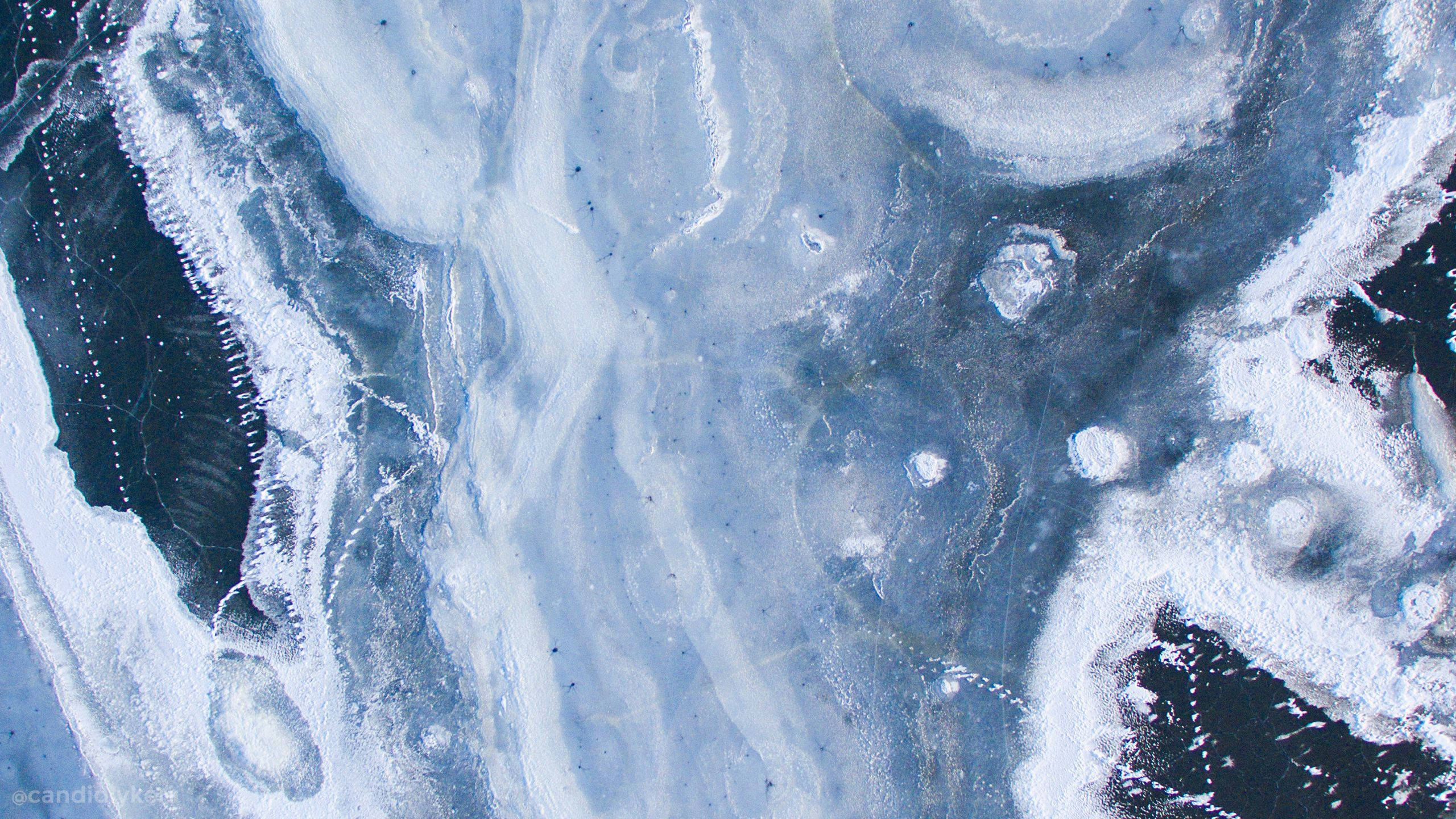 Dark Blue And White Marble Desktop Wallpaper