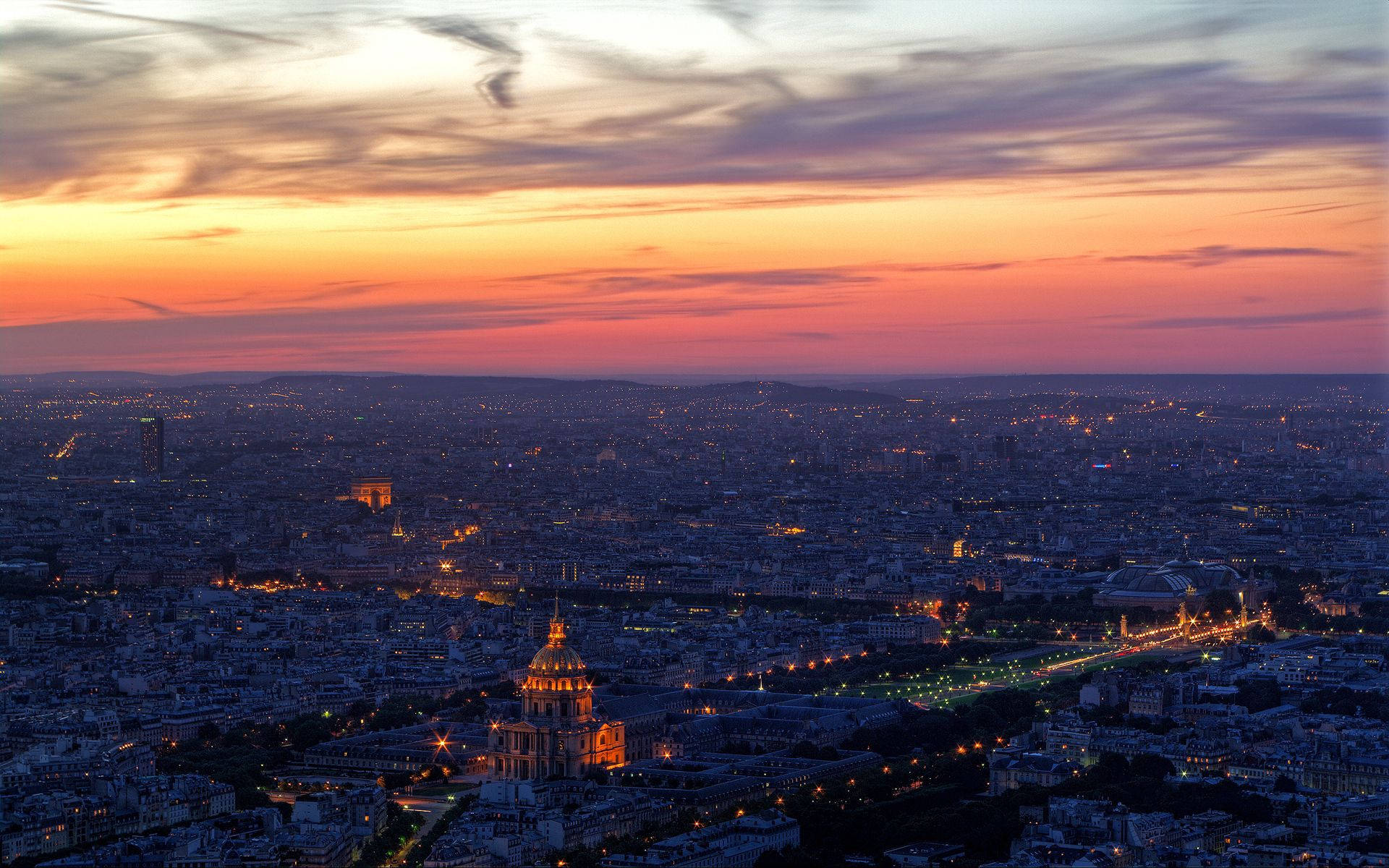 Dark Blue Paris Sunset Sky Wallpaper