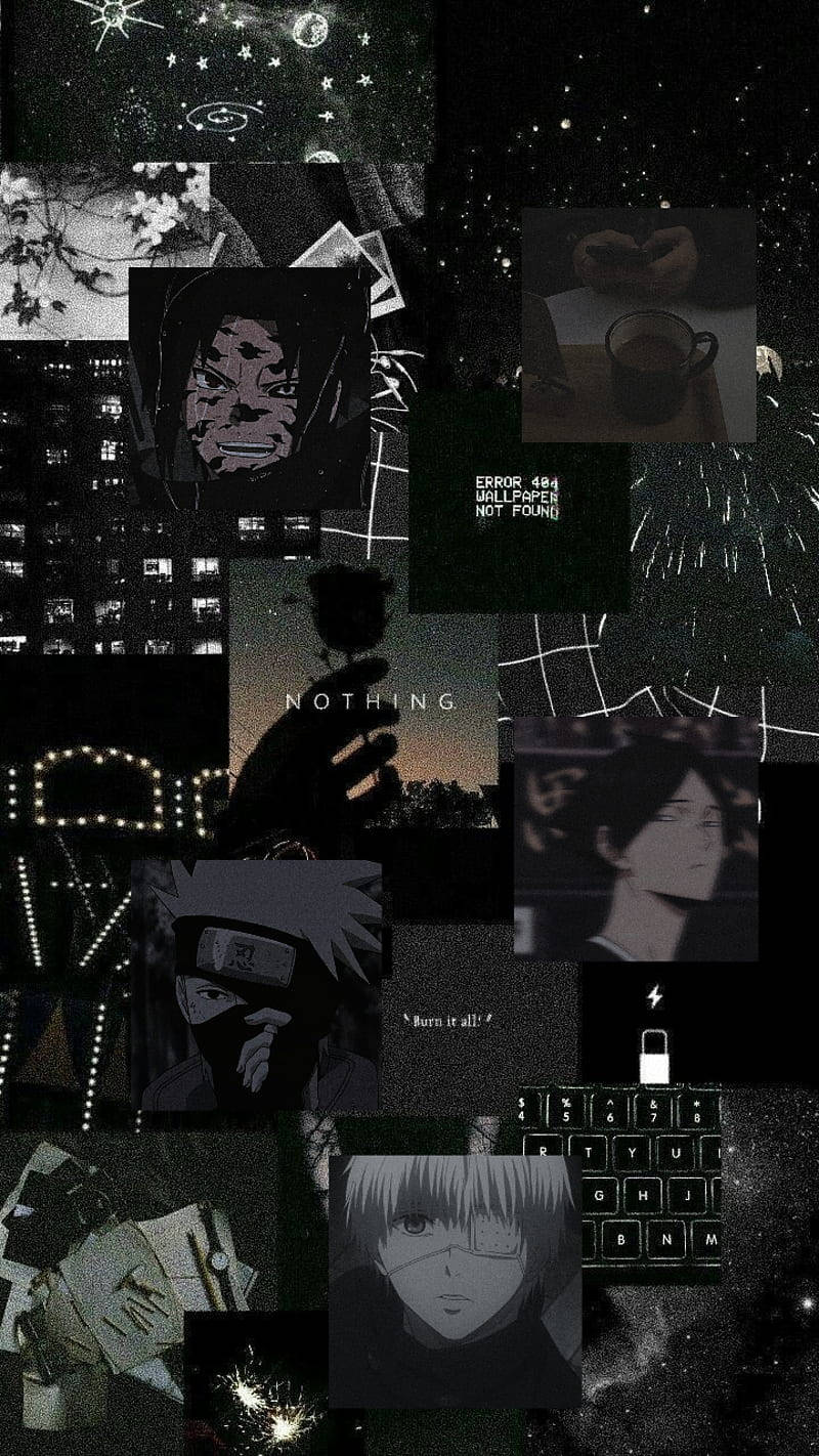 Dark Collage Anime Phone Wallpaper