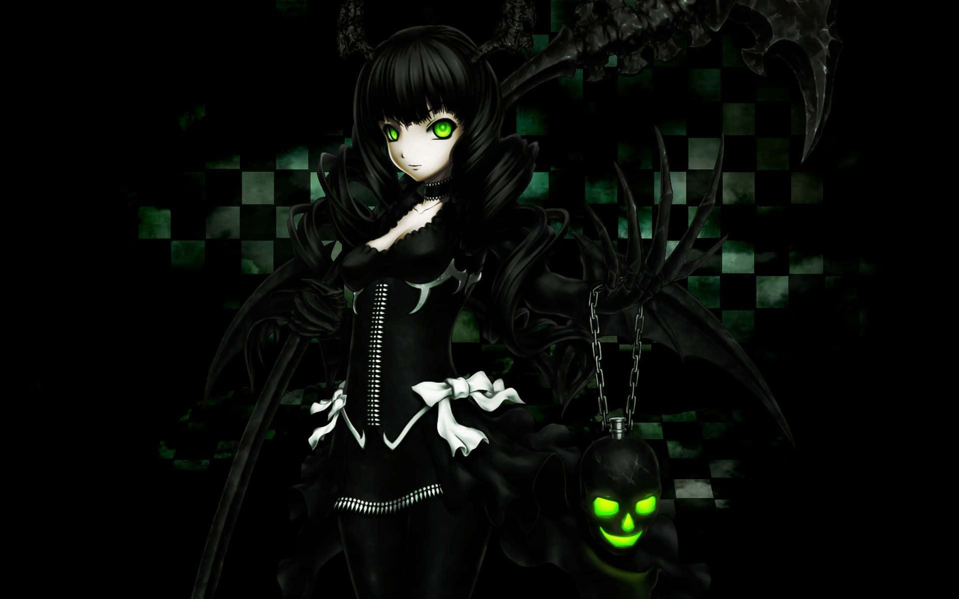 Dark Cute Green Eyes Anime Girl Wallpaper