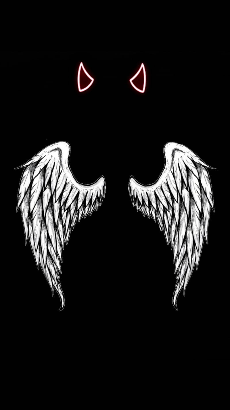 Dark Devil Horns Angel Wings Wallpaper