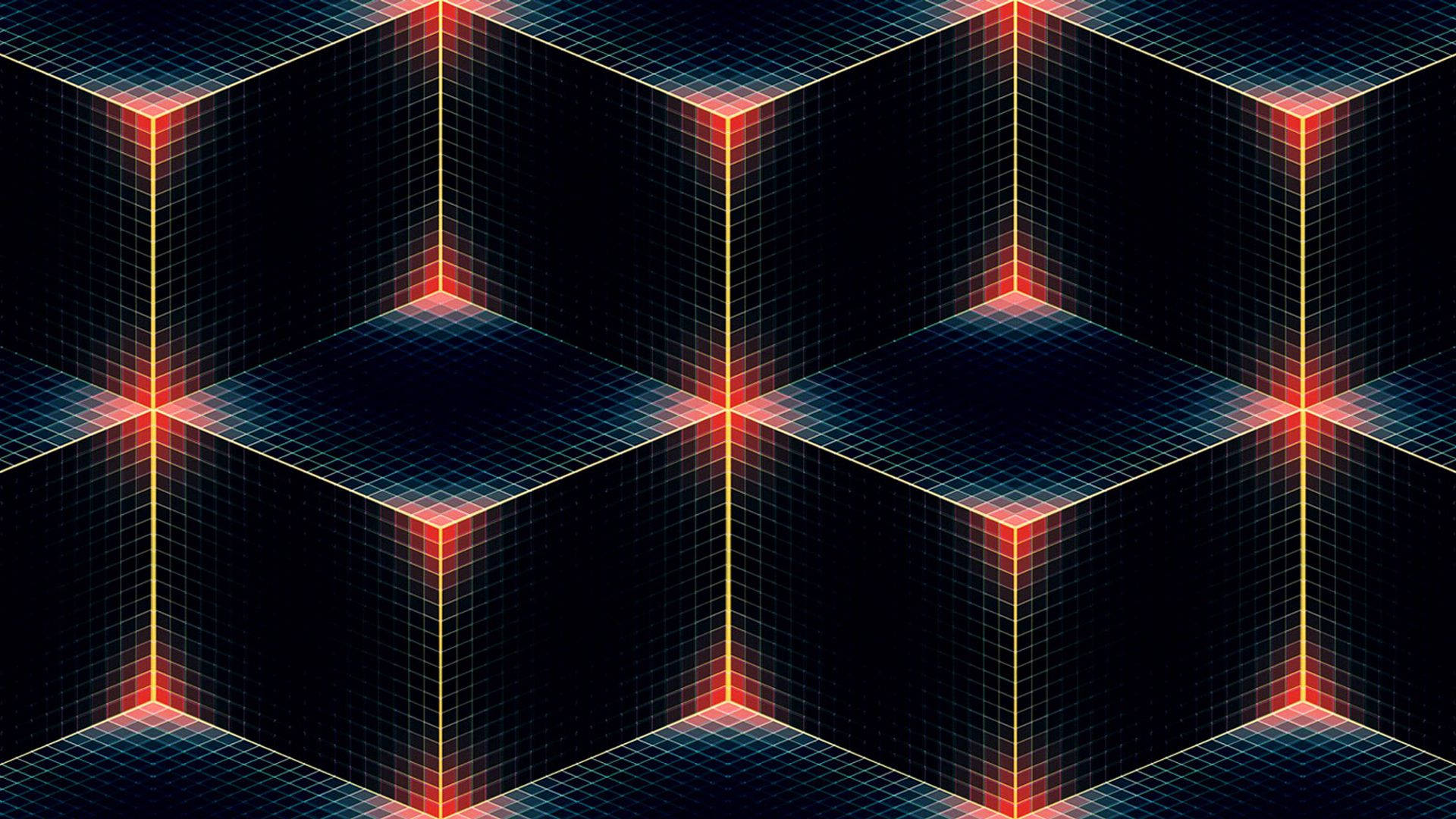 Dark Diamond Cubes Pattern Wallpaper