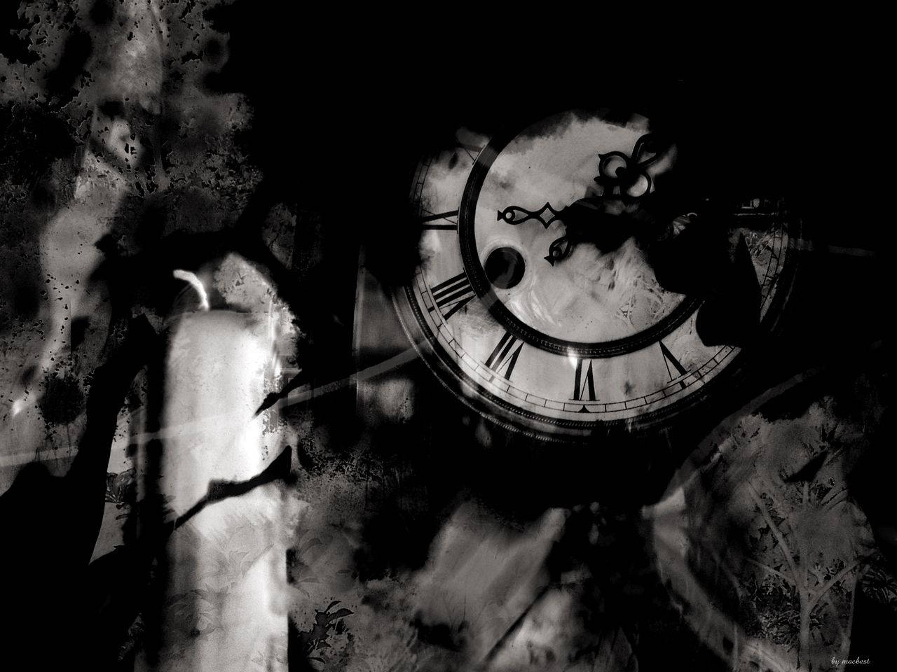 Dark Gothic Clock Wallpaper