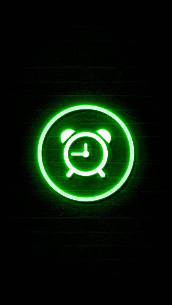 Dark Green Alarm Icon Aesthetic Wallpaper