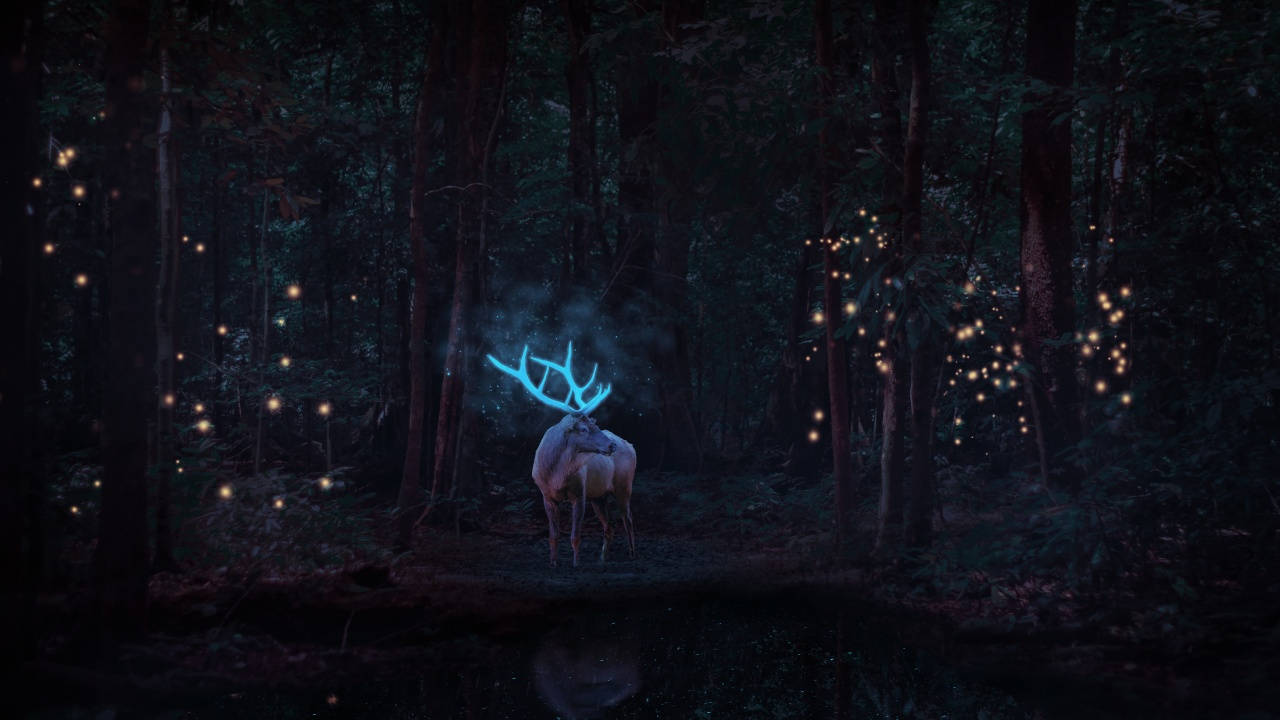 Dark Neon Stag Pc Wallpaper