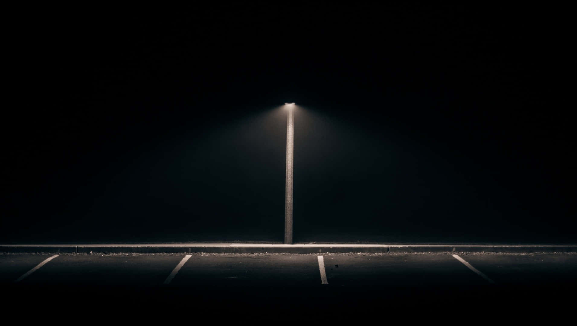 Dark Night At Street Parking Lot Wallpaper