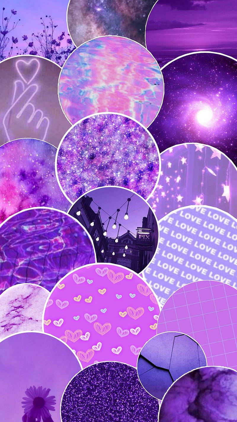 Dark Purple Aesthetic Circles Wallpaper