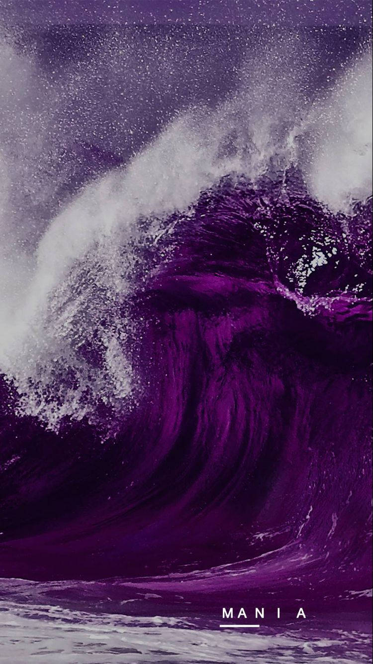 Dark Purple Aesthetic Ocean Waves Wallpaper