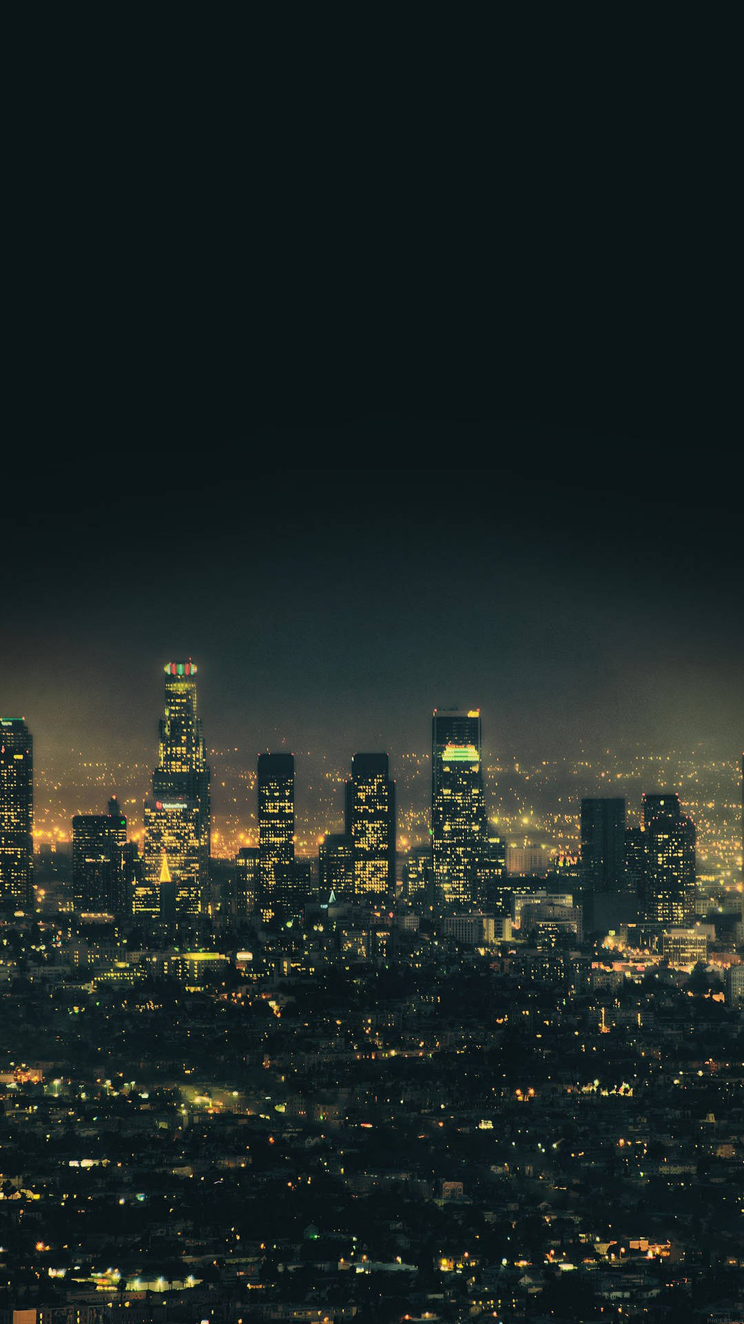 Dark Sky Over City Lights Smartphone Wallpaper