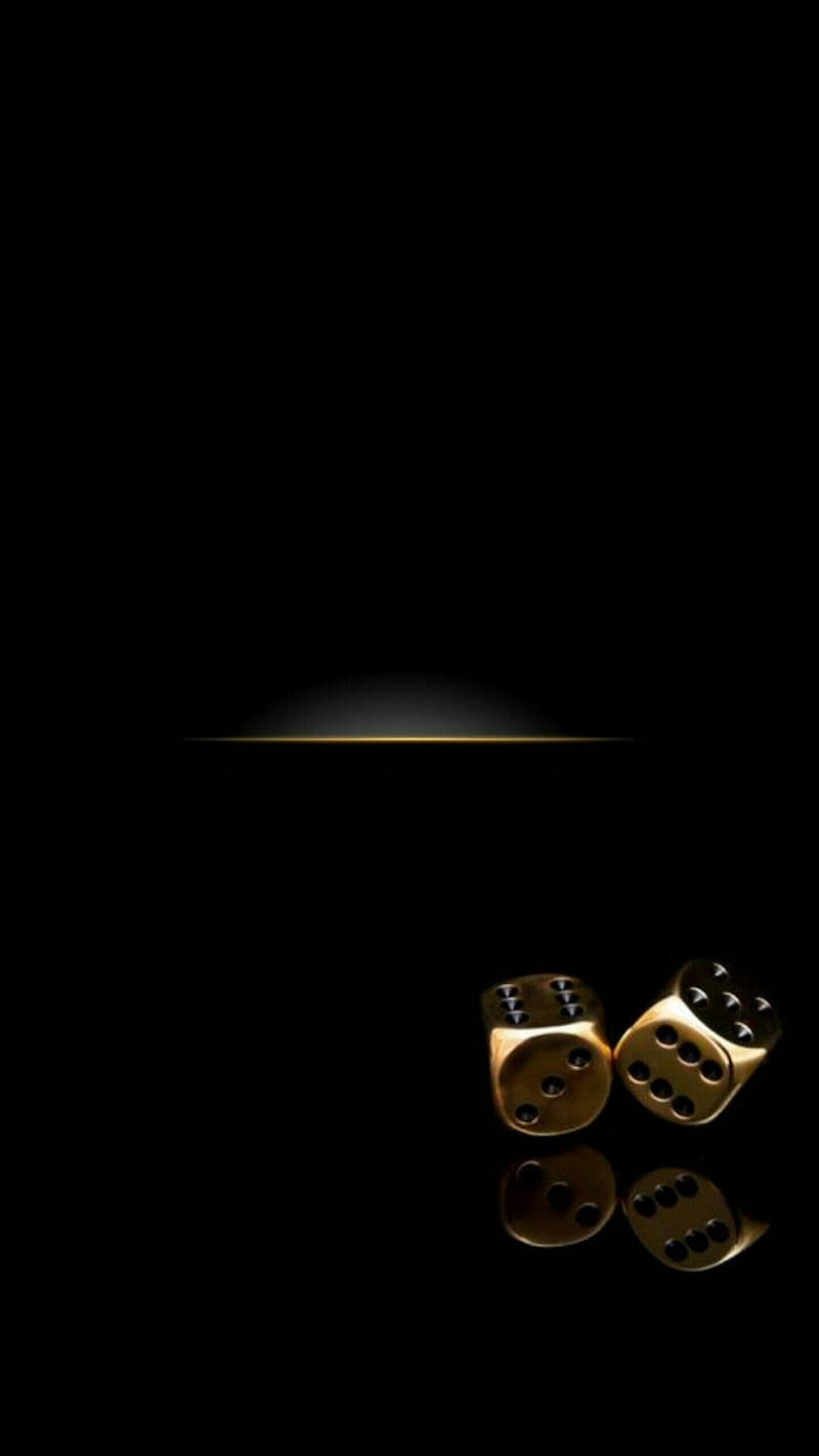 Dark Theme Gold Metallic Dice Wallpaper