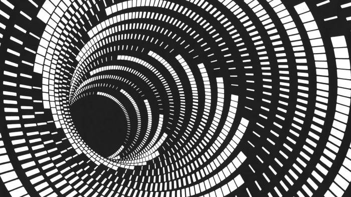 Dark Trippy Black And White Tunnel Wallpaper