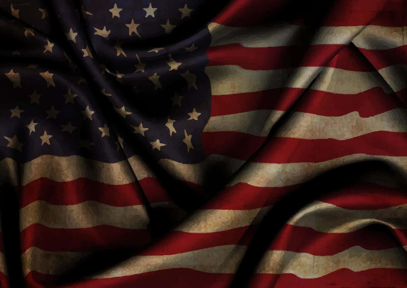 Darkened American Flag Texture Wallpaper