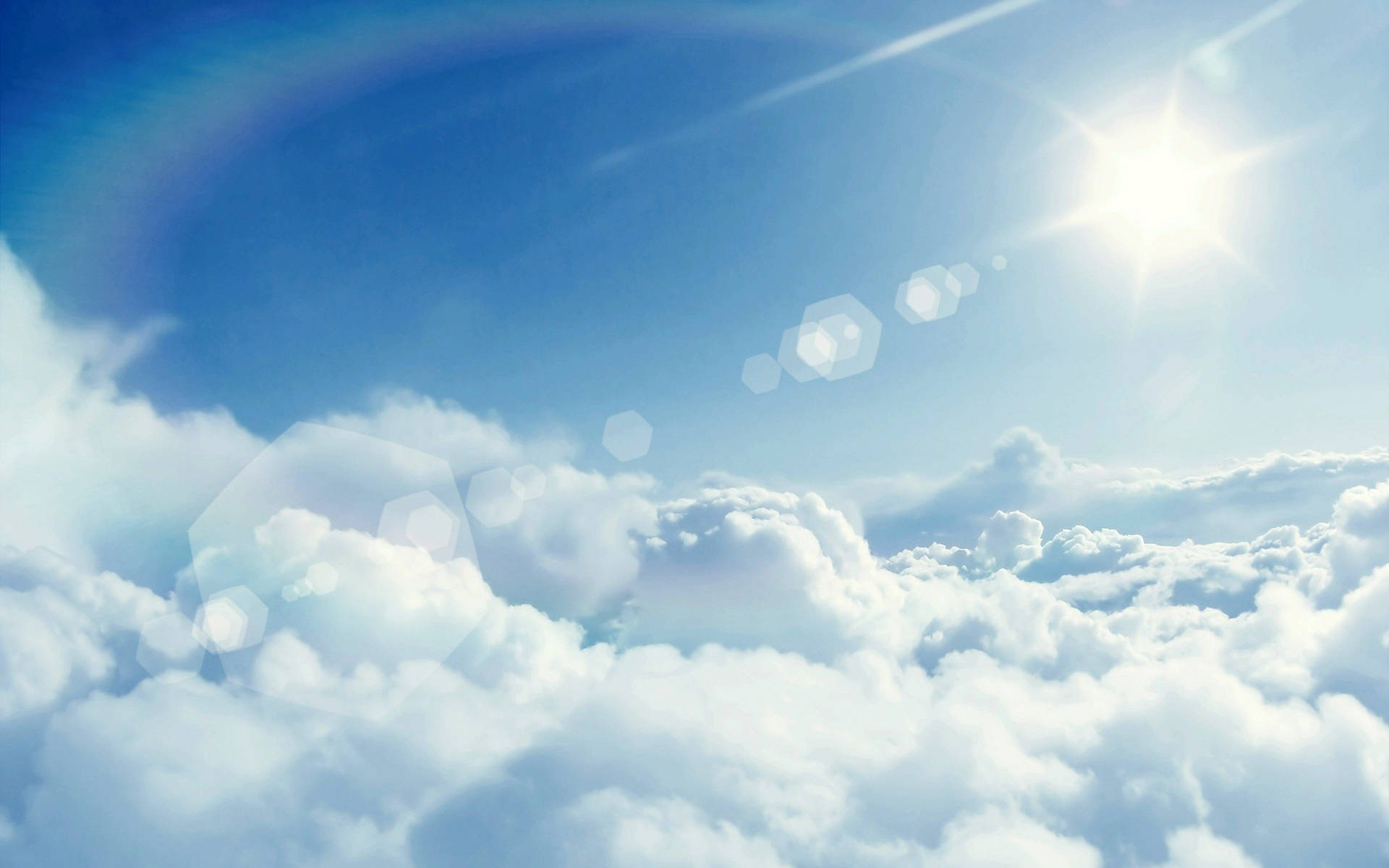 “dazzling Blue Sky And Rolling Clouds” Wallpaper