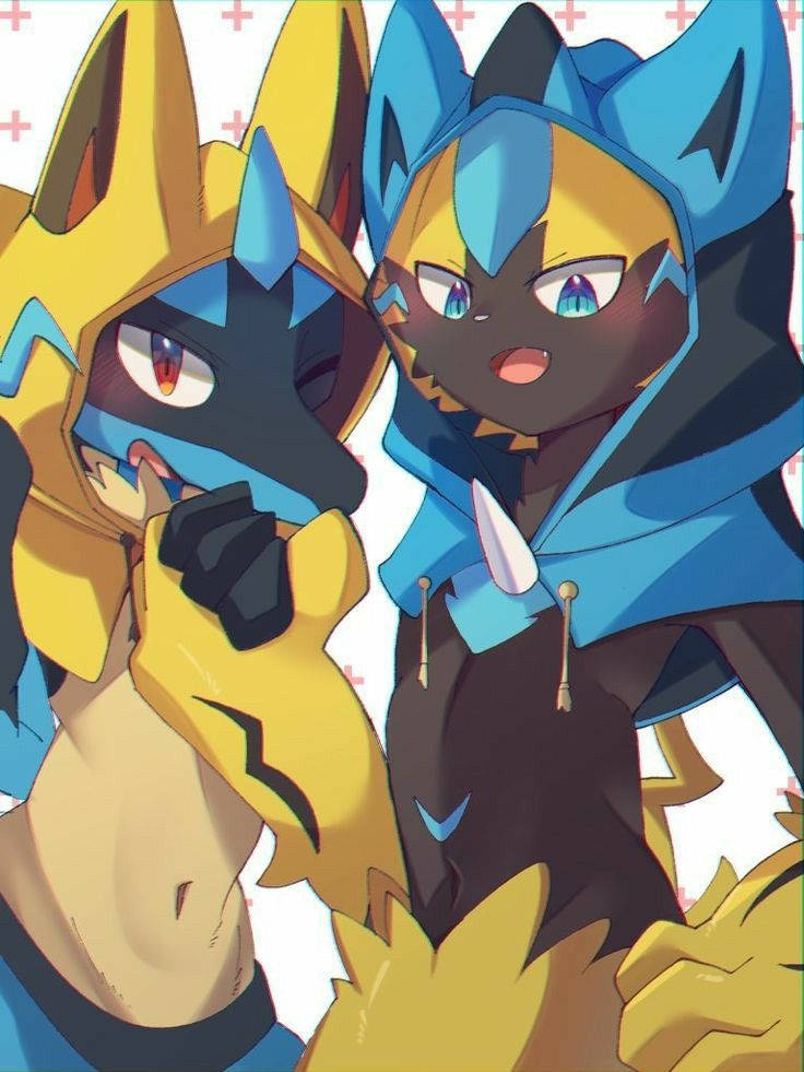 Dazzling Zeraora And Lucario Cosplay Pose Wallpaper