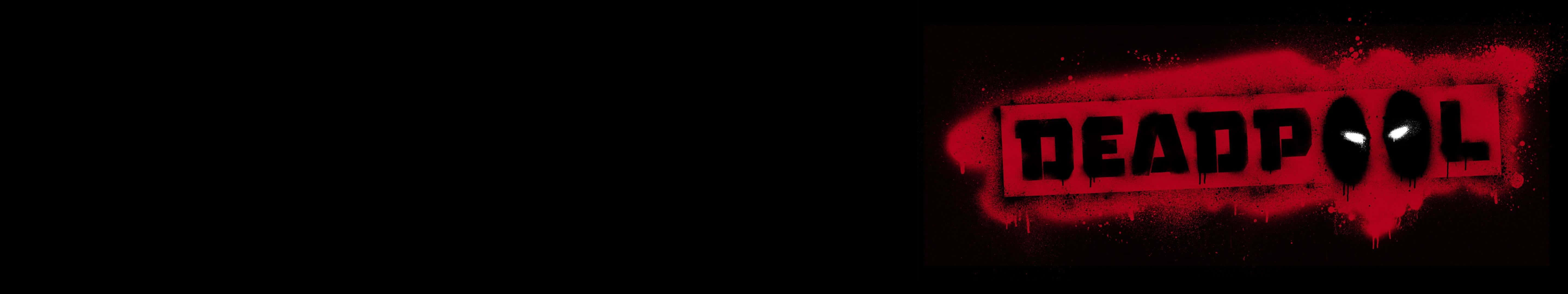 Deadpool Logo Dark Triple Monitor Wallpaper